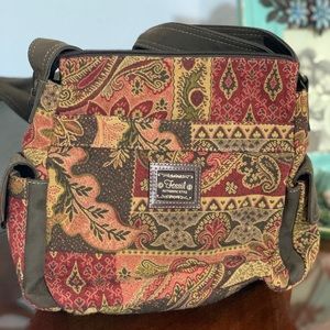 🍁Vintage Fossil Tapestry Messenger Bag🍁